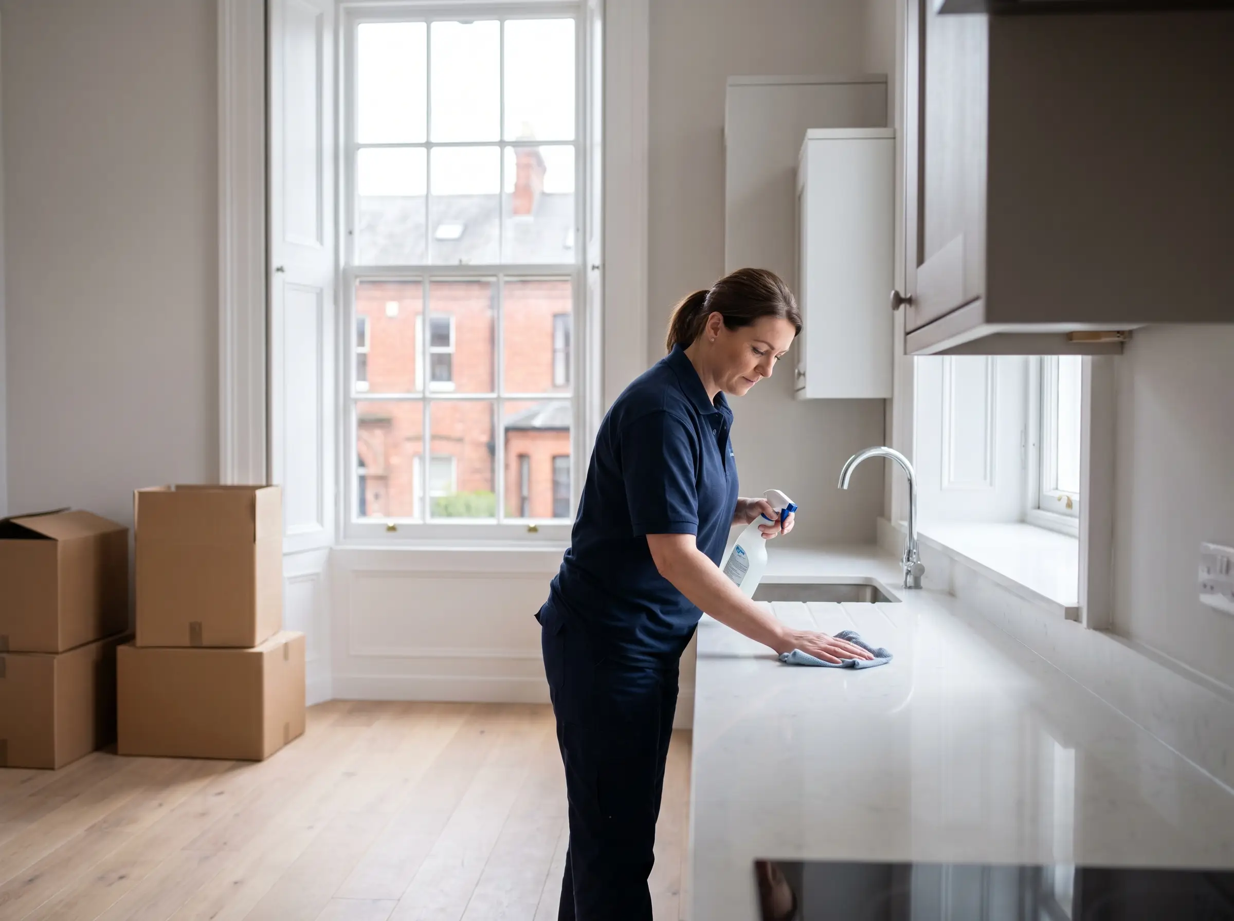 End-of-tenancy deep clean of an empty apartment in Northern Ireland